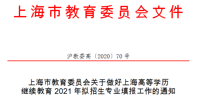 2021年关于上海高校专升本拟招生专业填报政策