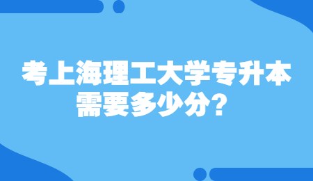 考上海理工大学专升本需要多少分？