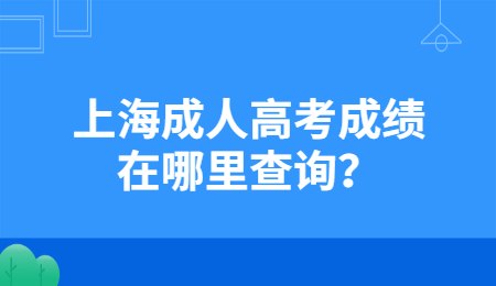 上海成人高考成绩在哪里查询？