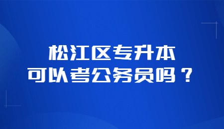 松江区专升本可以考公务员吗？