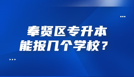 奉贤区专升本能报几个学校？