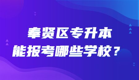 奉贤区专升本能报考哪些学校？