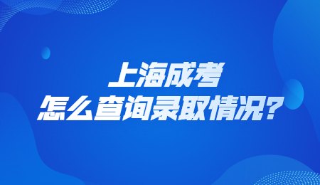 上海成考怎么查询录取情况？