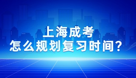 上海成考怎么规划复习时间？