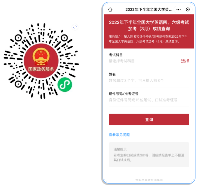英语四级加考成绩公布